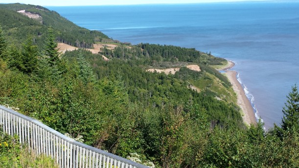 This is a view from the end of Phase I to the beginnings of Phase II of the Fundy Trail Parkway. Eventually, it will extend from St Martin's all the way to Fundy National Park. The land in between is currently wilderness. Yeah, that's different from Acadia, too...