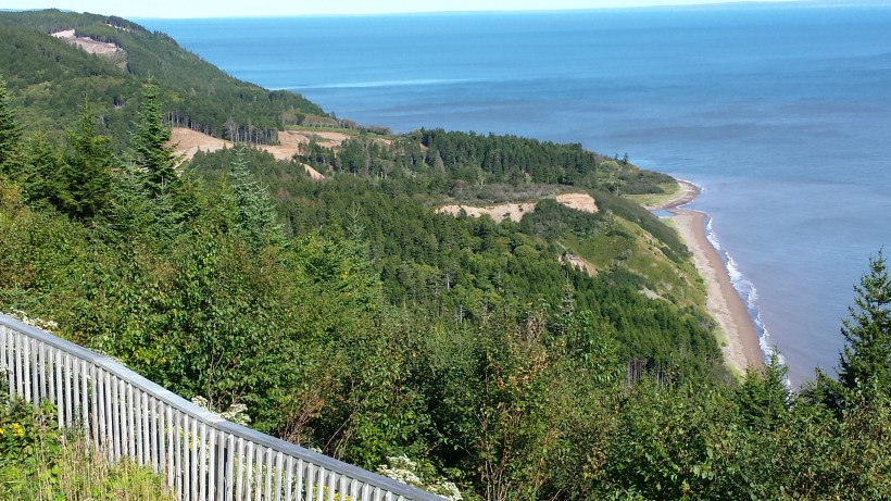 This is a view from the end of Phase I to the beginnings of Phase II of the Fundy Trail Parkway. Eventually, it will extend from St Martin's all the way to Fundy National Park. The land in between is currently wilderness. Yeah, that's different from Acadia, too...